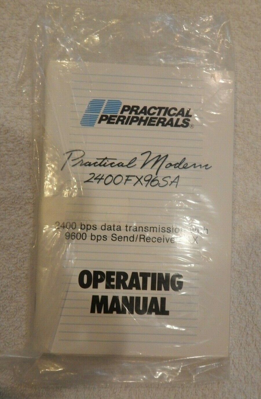 VINTAGE NEW Practical Peripherals Modem 2400FX96 User\'s Guide & Software Manuals