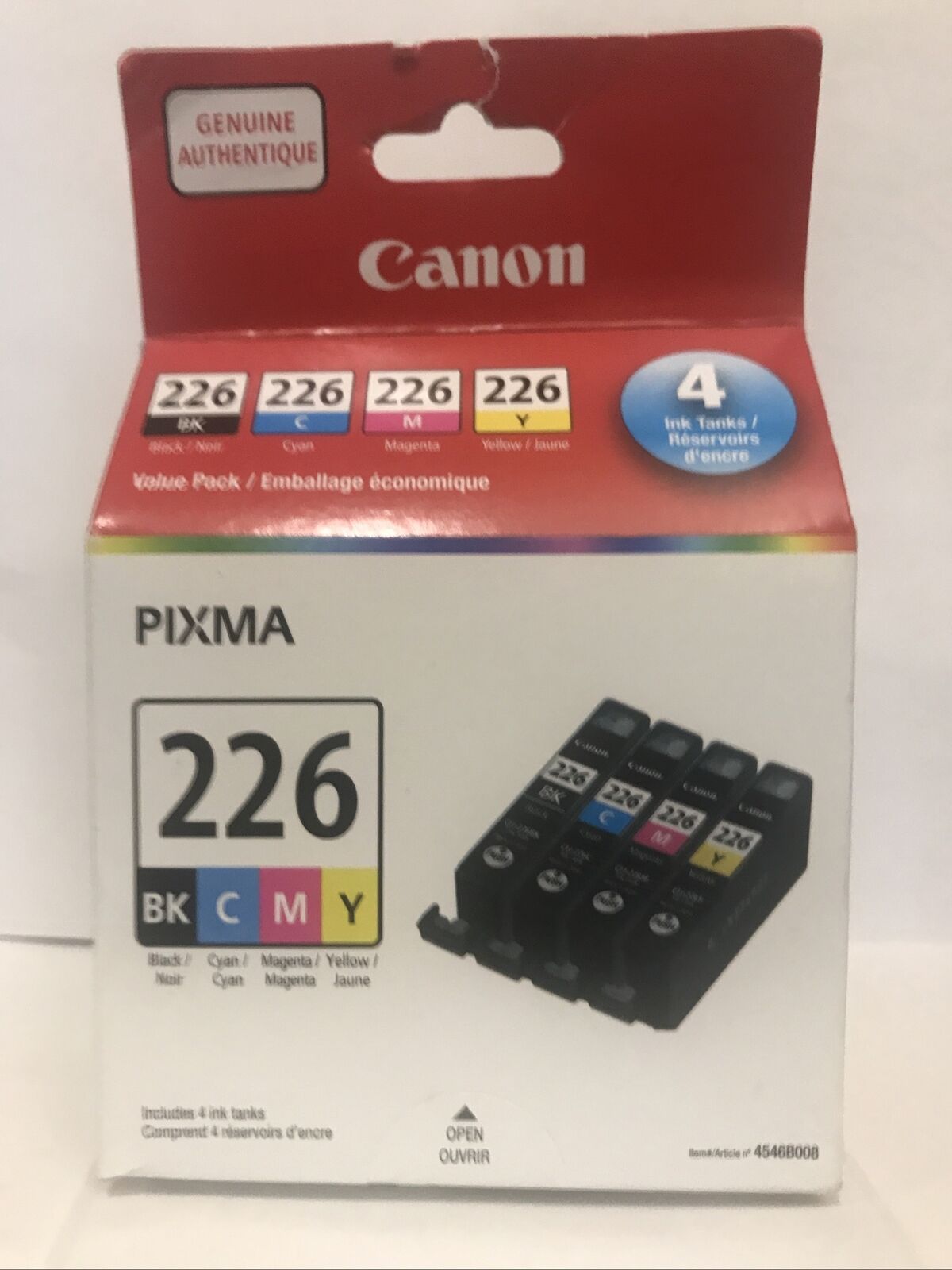 Canon Genuine PIXMA Value Pack Ink Cartridges CLI 226, includes 4 INK Tanks New 