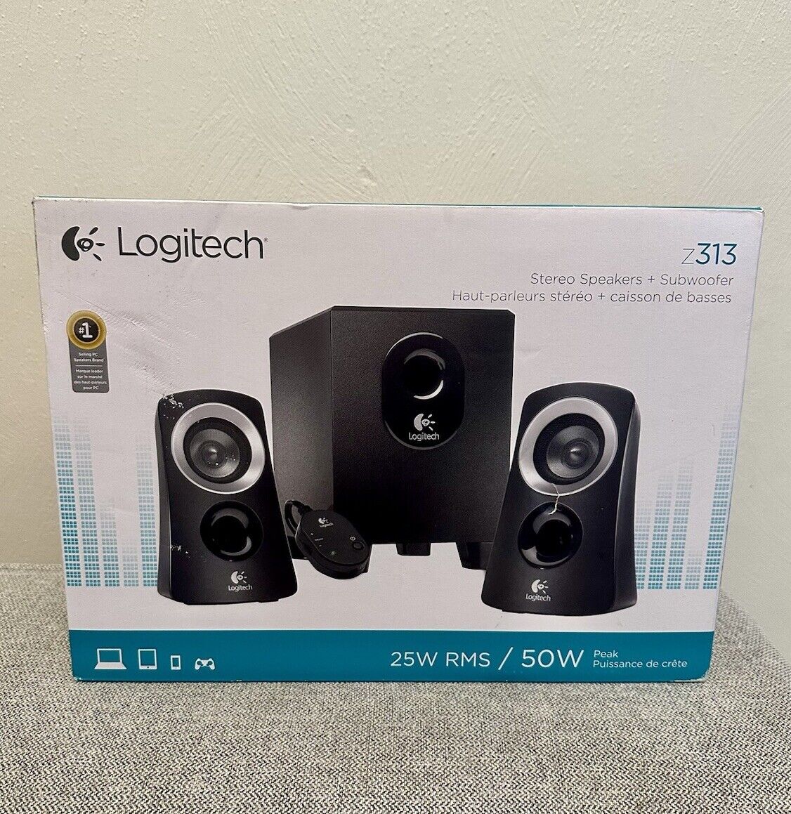 Logitech Z313 2.1 Speaker System - 980-000382 for MAC or PC Subwoofer 25W