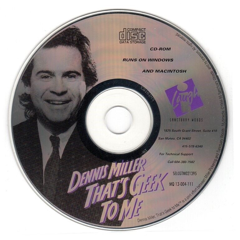 Dennis Miller That's Geek To Me (PC-CD-ROM, 1995) for Win/Mac - NEW CD in SLEEVE