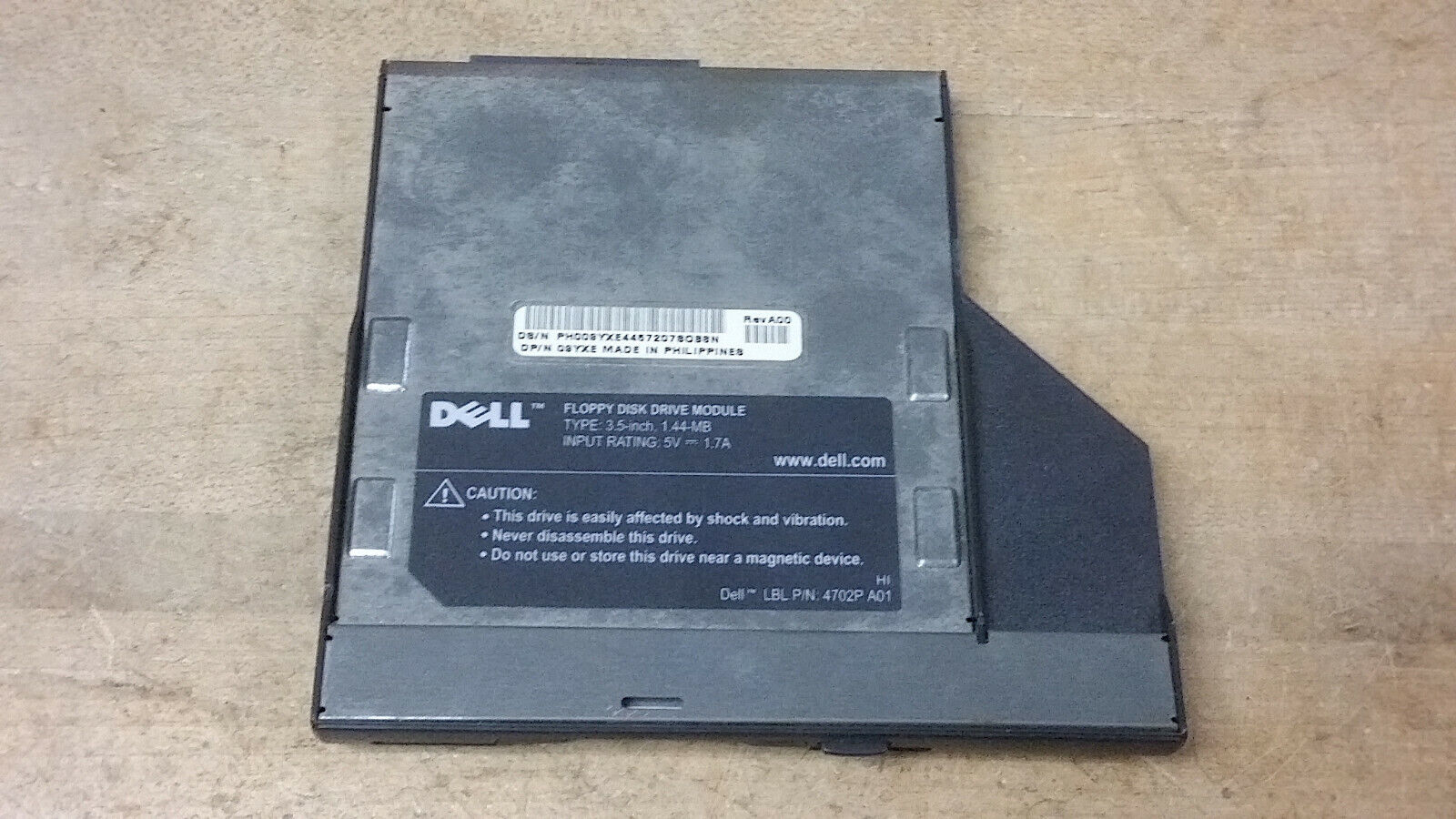 Dell Laptop 1.44 MB 3 1/2 inch Flopy Drive Module f/ Old Vintage Laptop Computer