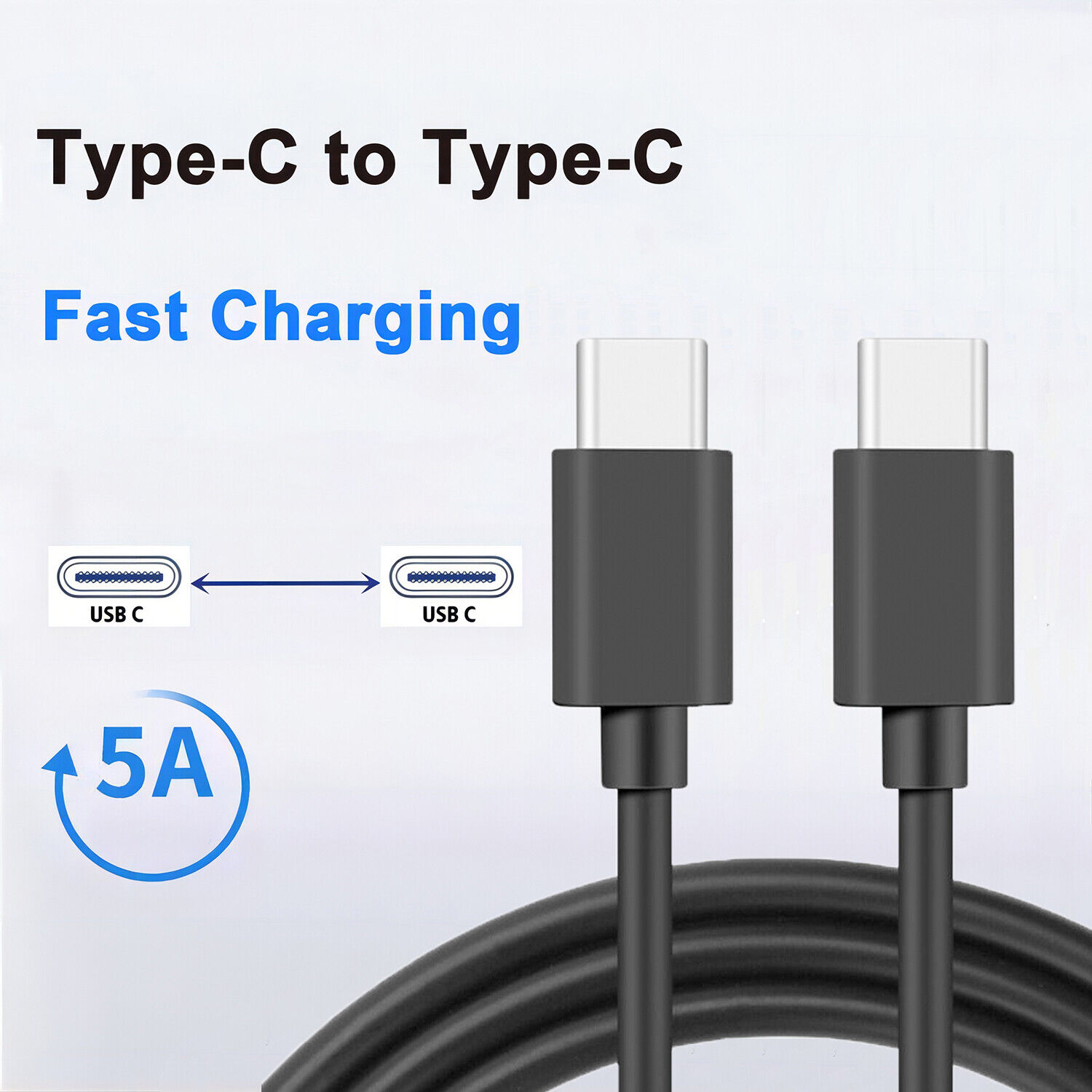 USB-C to USB C Type-C Fast Charging Data SYNC Charger Cable Cord 3FT LONG