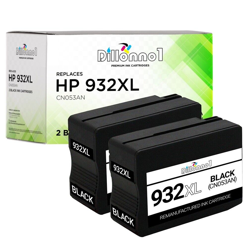 2pk For HP 932XL 932 XL High-Yield Black Ink For Officejet 6100 6600 6700 Series