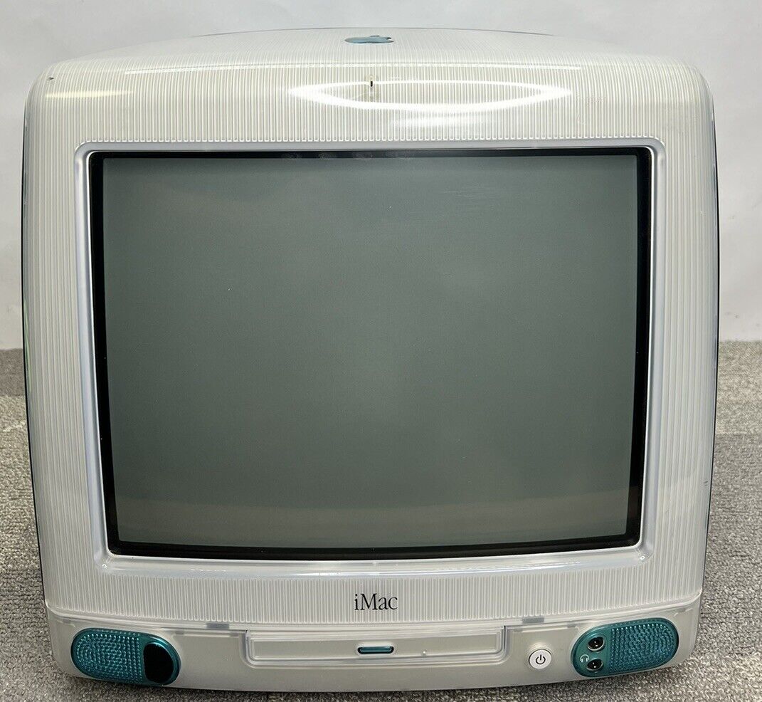 1998 Apple iMac G3 Teal Vintage Apple I MAC all in One Computer Powers On