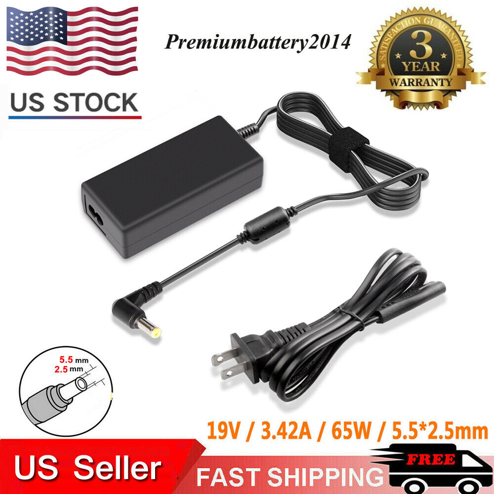 65W AC Adapter For HP 22CWA T4Q59AA#ABA LED IPS Monitor Pavilion Power Supply US