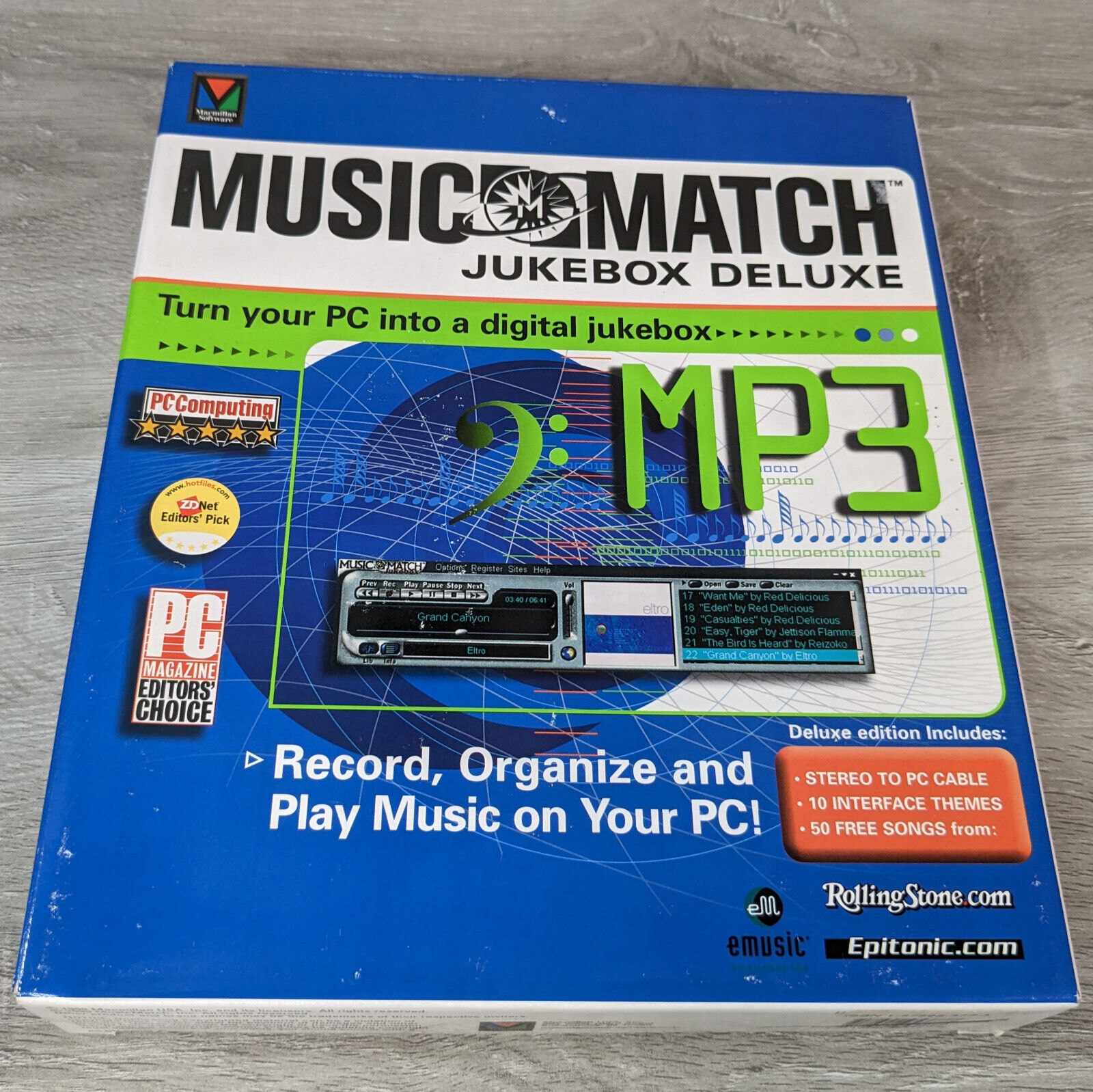 Music Match Jukebox Deluxe MP3 Sofware (1999) - New and Sealed Retail Long Box