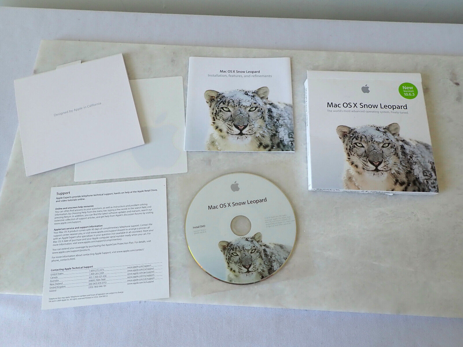 Apple Snow Leopard Mac OS X 10.6.3 Operation System NEW with Orig Inserts Box