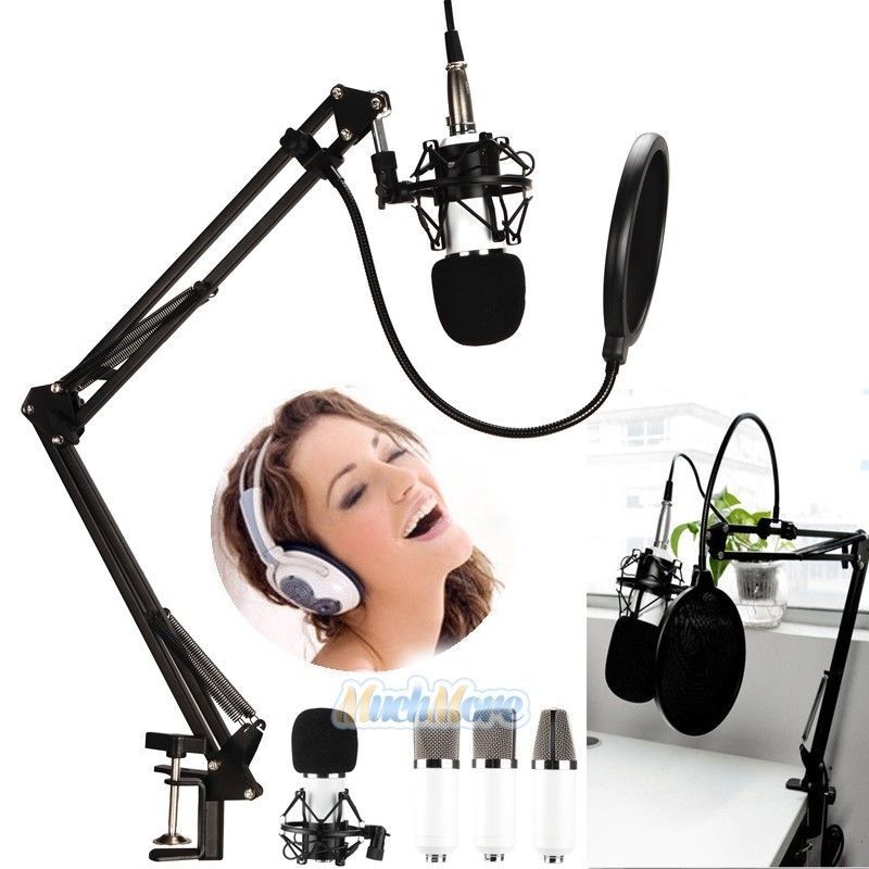 PROFESSIONAL Audio Condenser Microphone Kit Vocal Studio Recording Set Stand USB