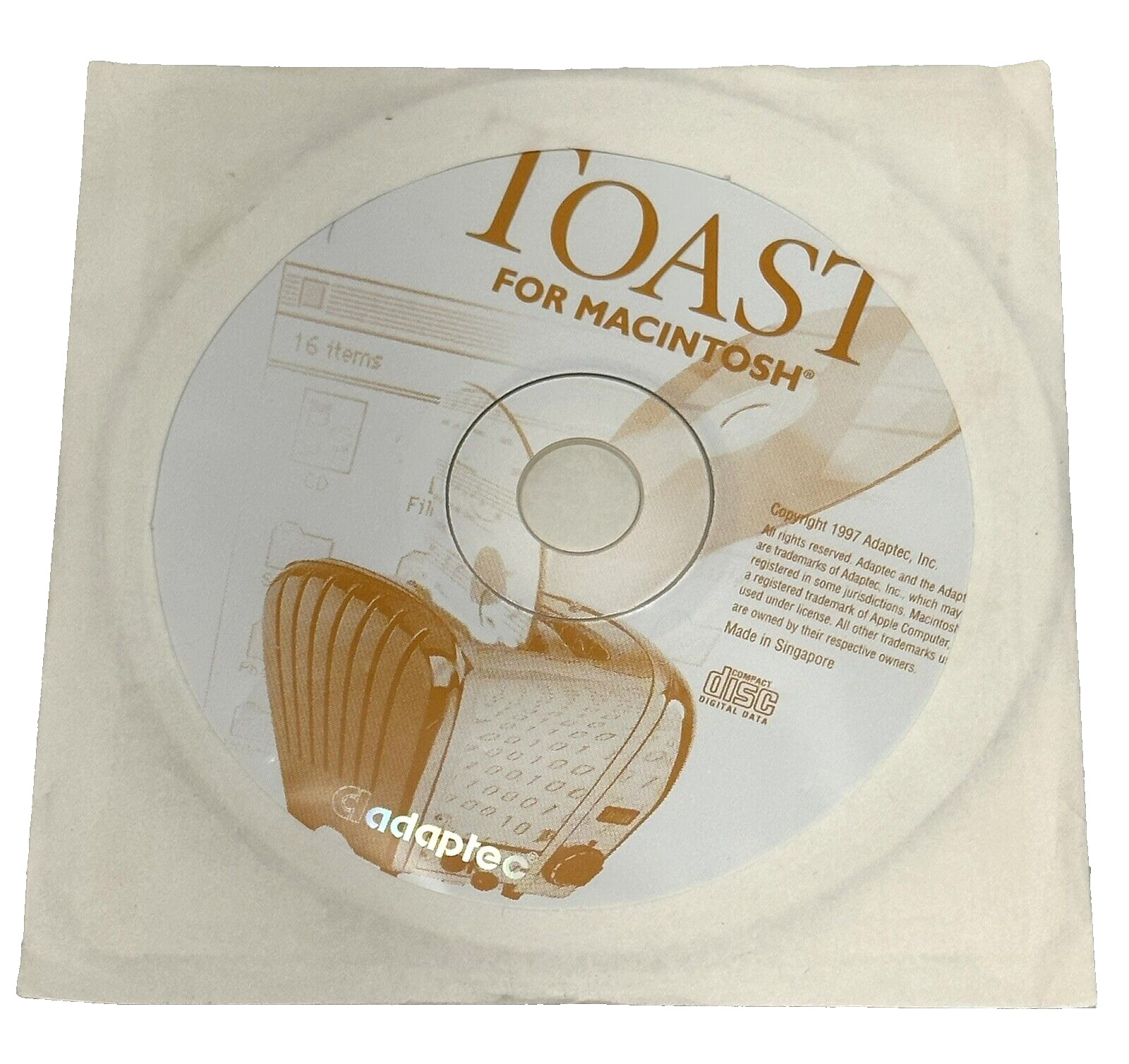 Vintage 1997 Adaptec Toast v3.5.6 Audio CD Recording Software Apple Mac (Sealed)