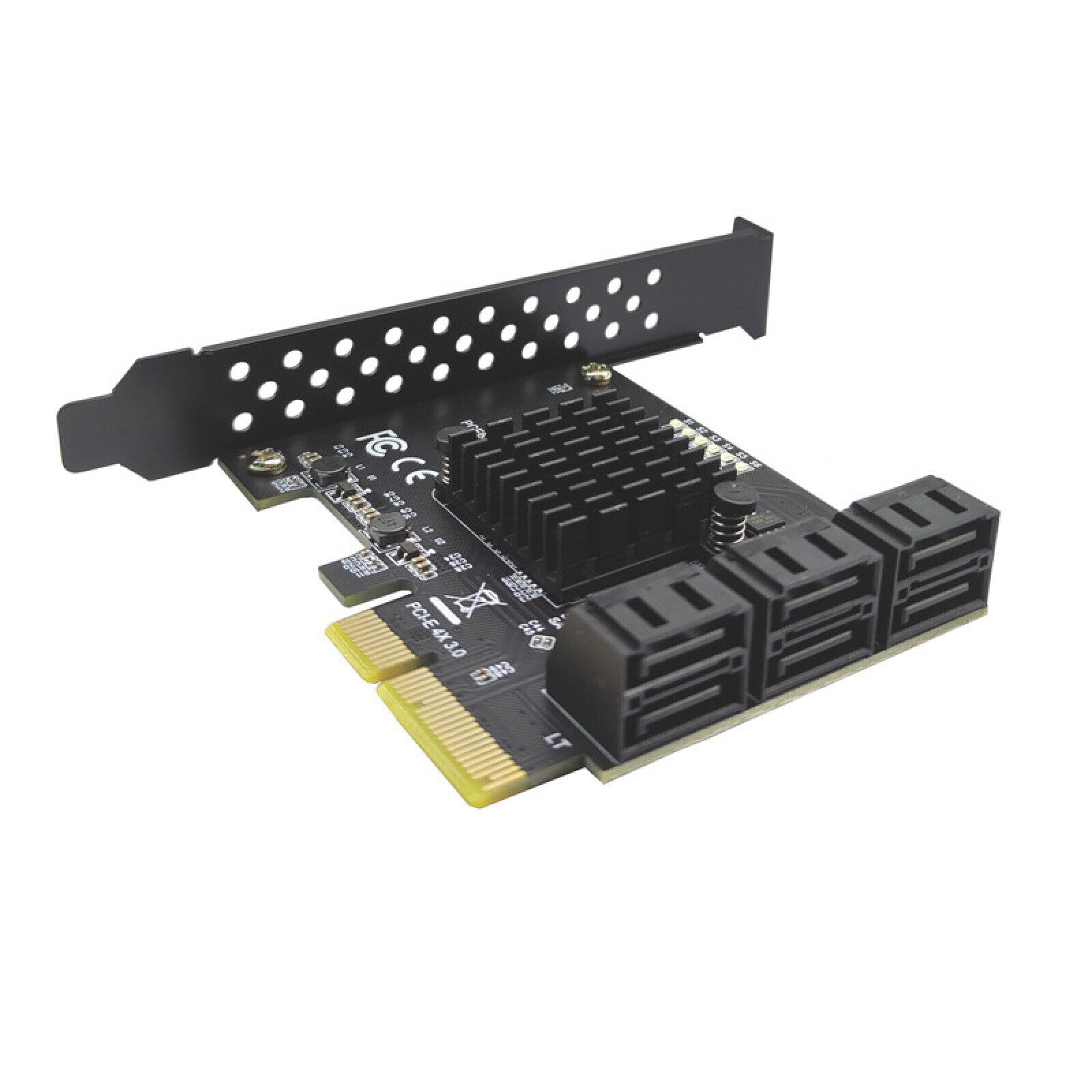 6 Ports PCI-E Expansion Card Board Adapter PCI-E x4x8x16 6G SATA3.0 For ASMedia