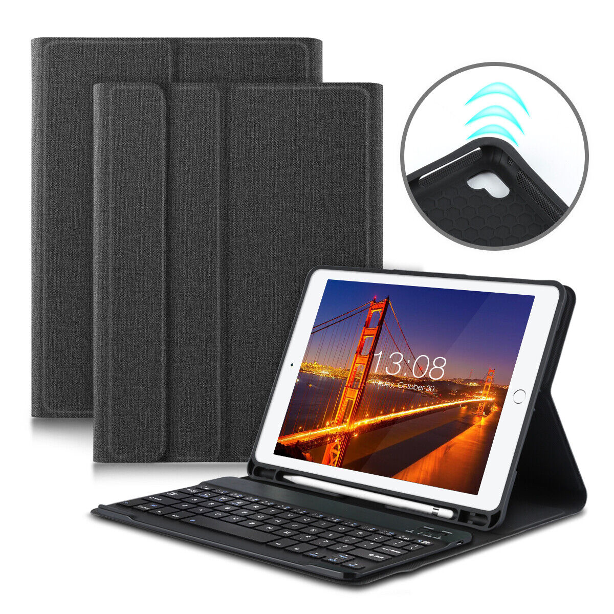 Bluetooth Keyboard With Smart Case Cover For iPad 6th Gen&5th Gen 2018 9.7