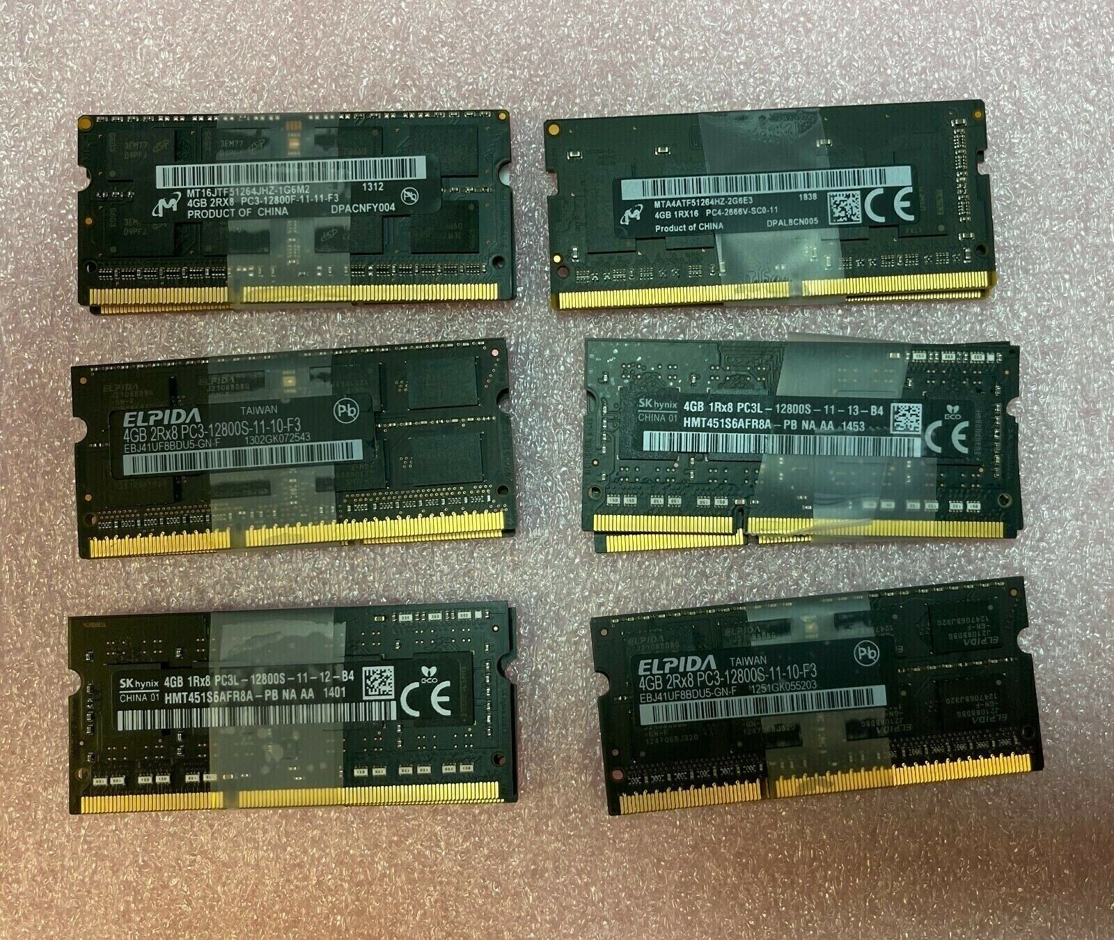 Memory Elpida or Hynix or Micron PC3-12800 DDR3 1600 204-Pin SoDimm RAM 8GB Kit 