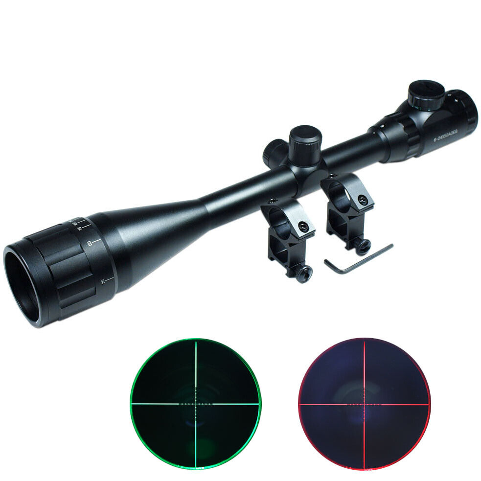 6-24x50 Hunting Rifle Scope Red & Green mil-dot illuminated Optical Gun Scope