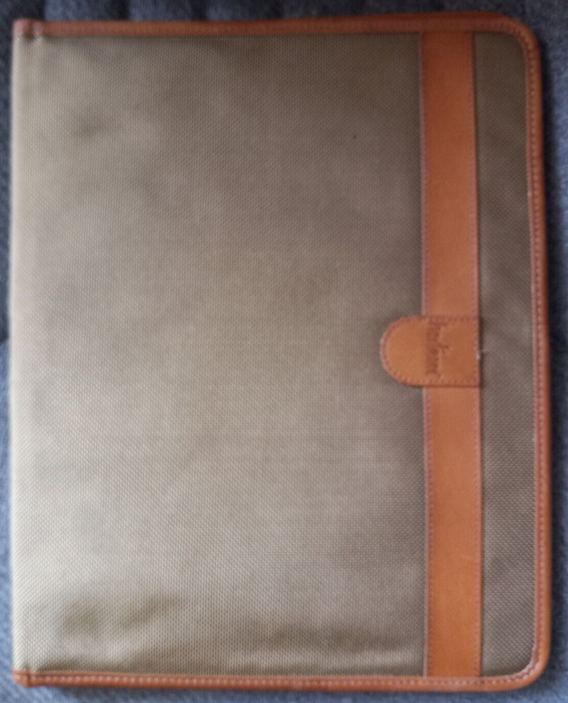 Hartmann Luggage Notebook Portfolio Green Nylon Brown Leather Rare