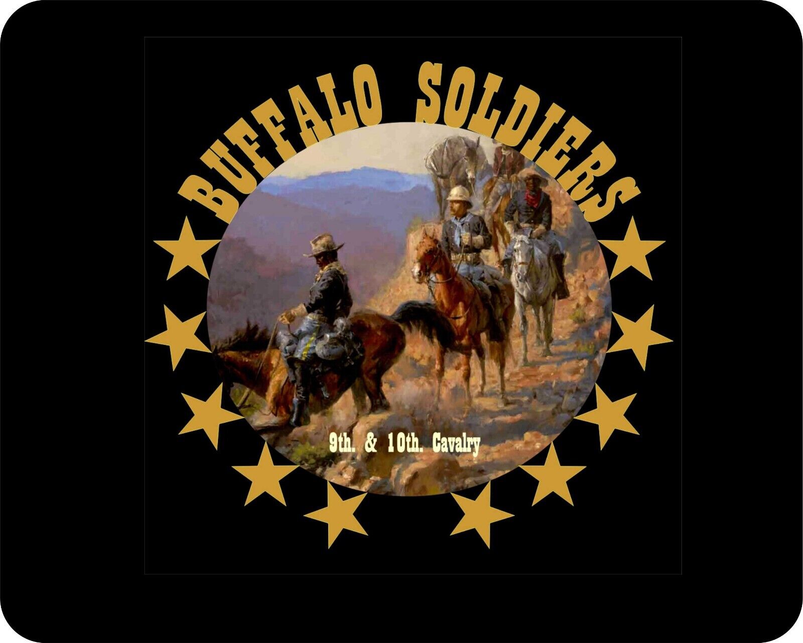 Buffalo Soldiers CivilWar Era  Mouse Pads Mousepads 9th & 10th Cavalry art