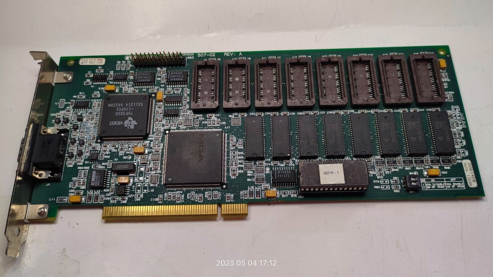 RARE PCI VGA Matrox Ultima Plus (507-02) with IS-ATHENA R1 chip, 30 year old 