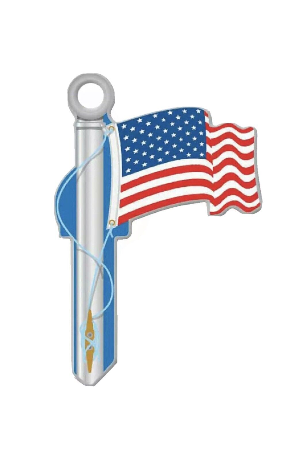 Lucky Line American Flag Design Decorative House Key, SC1  B101S Pack of 3