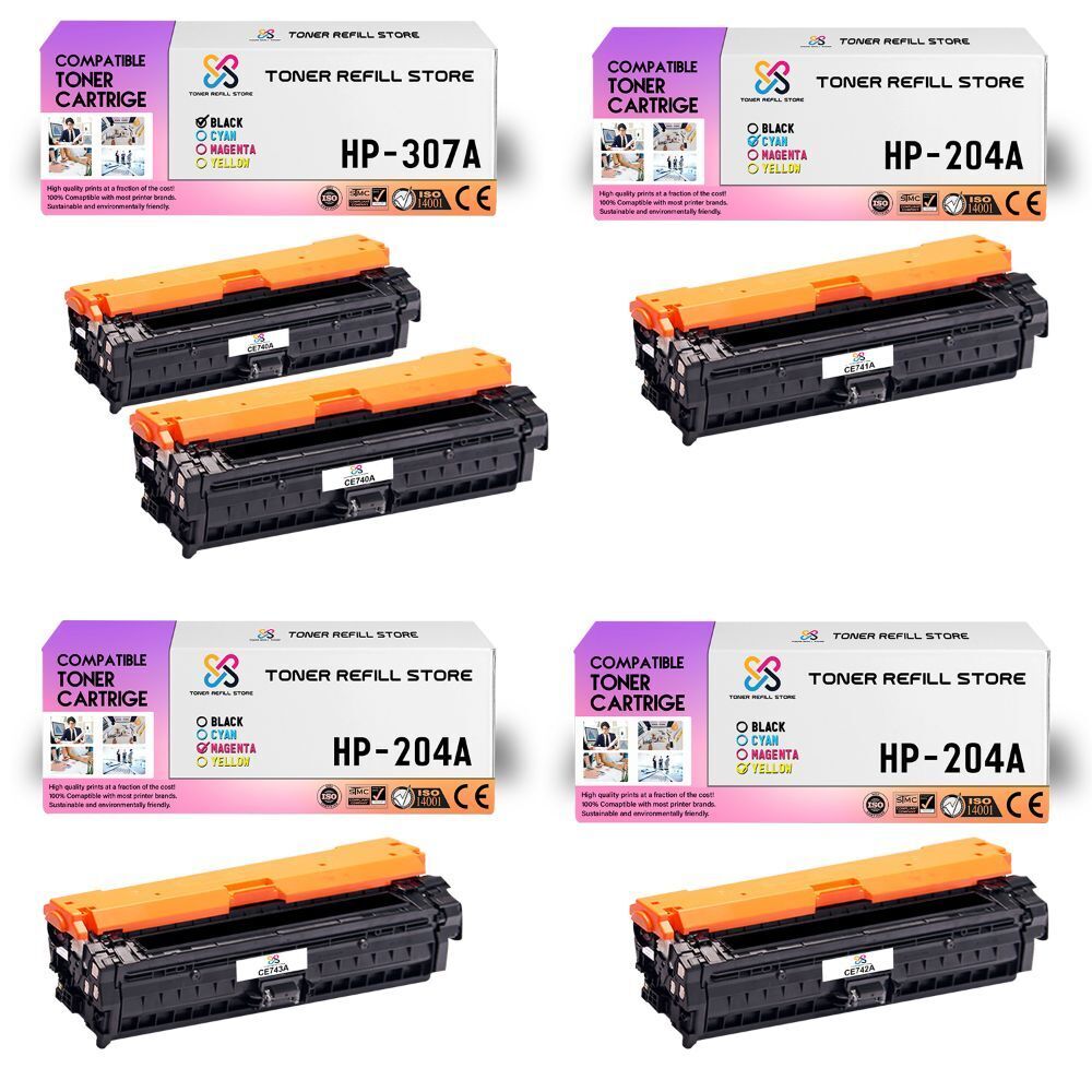 5Pk TRS 307A BCYM Compatible for HP LaserJet CP5225 CP5225dn Toner Cartridge