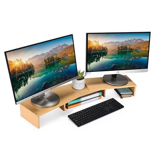  Dual Monitor Riser, Set of 3 - Elevate Your Workspace with Monitor Stand