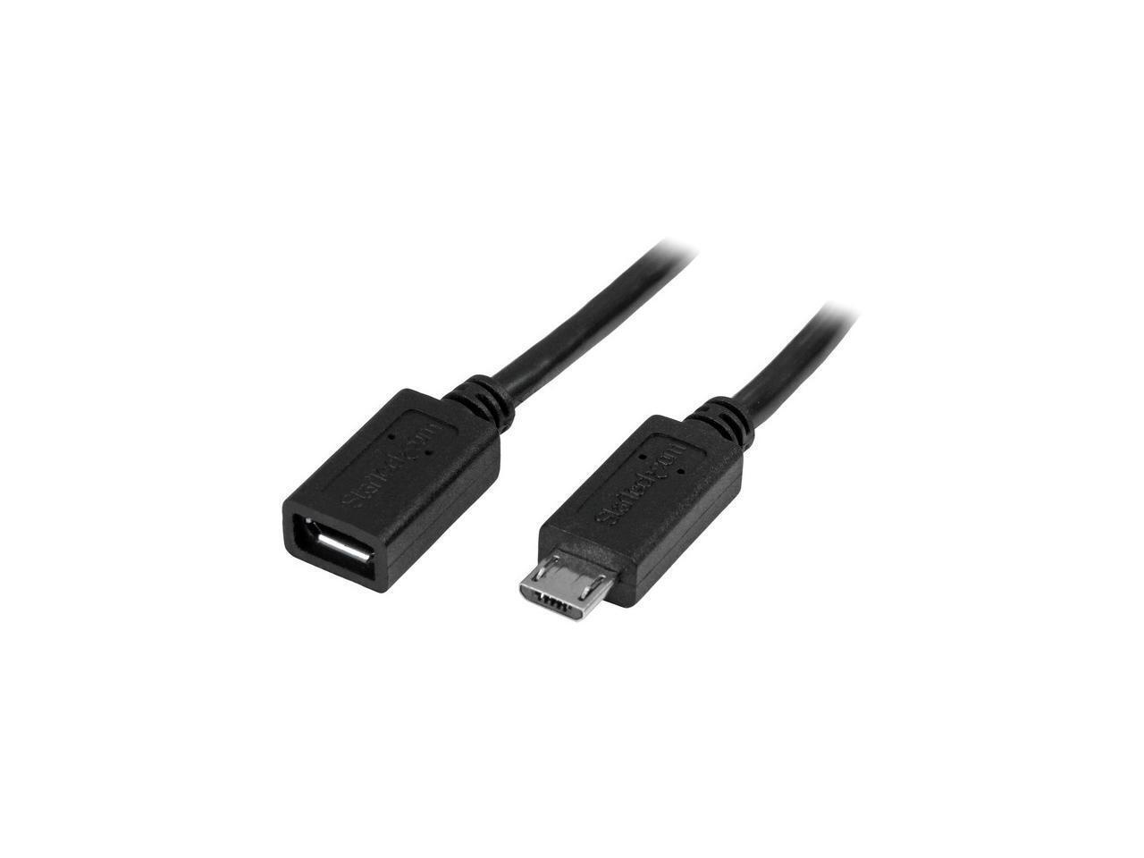 StarTech.com 0.5m 20in Micro-USB Extension Cable - M/F - Micro USB Male to Micro