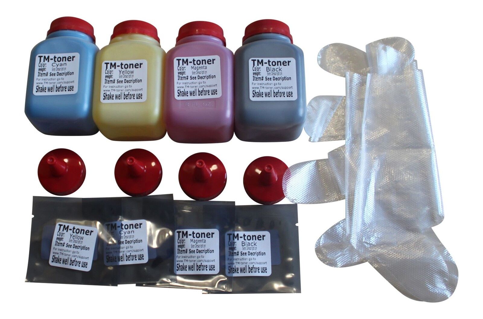 4 color toner refill kit + 4 chips  for Ricoh SP C250dn C250sf SPC250DN SPC250SF
