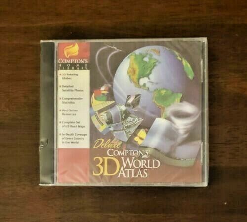 (NEW) Deluxe Compton's 3D World Atlas (PC CD-ROM, 1998) Free Fast US Ship 