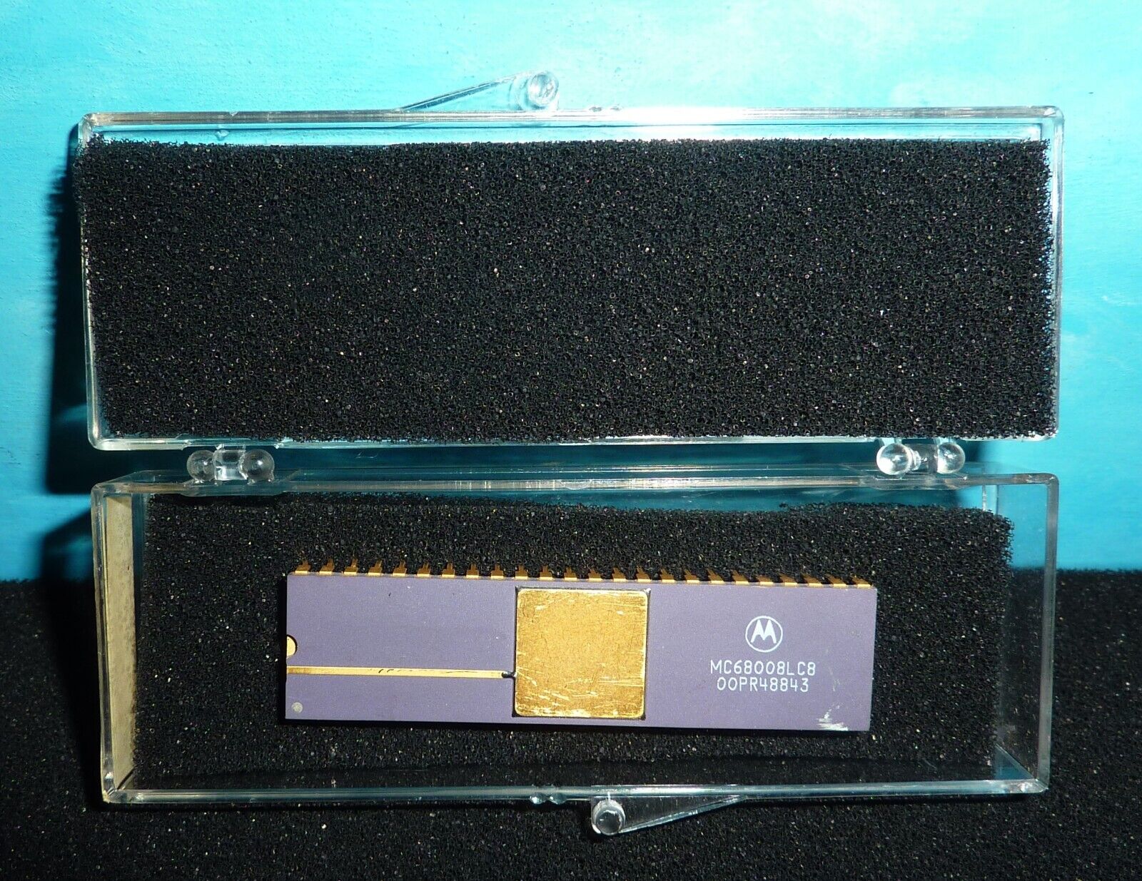 Motorola MC68008LC8 Purple Ceramic Gold DIP Collectible Microprocessor ~