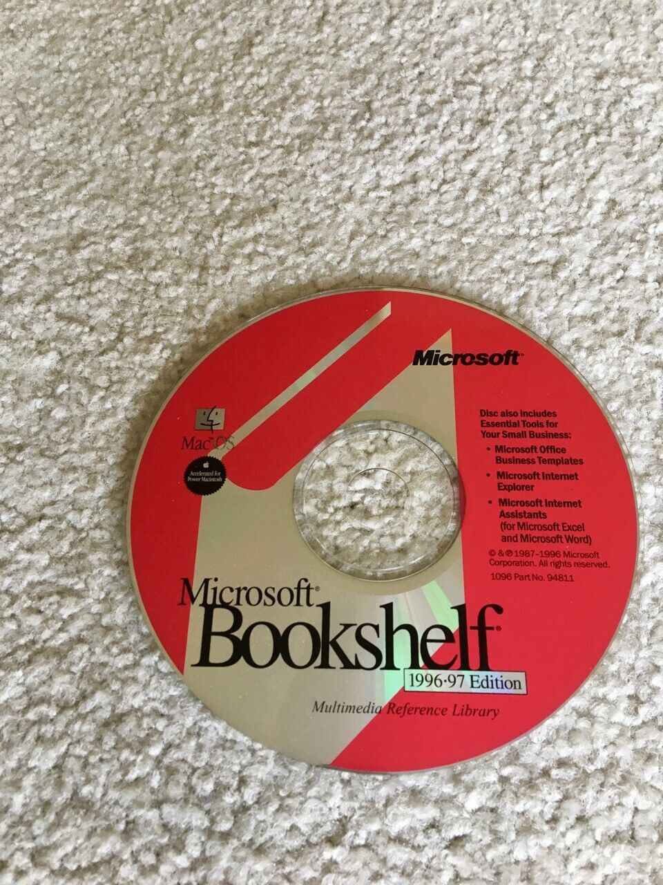 MICROSOFT BOOKSHELF 1996-97 MACINTOSH EDITION • NEW, NEVER USED with CD KEY