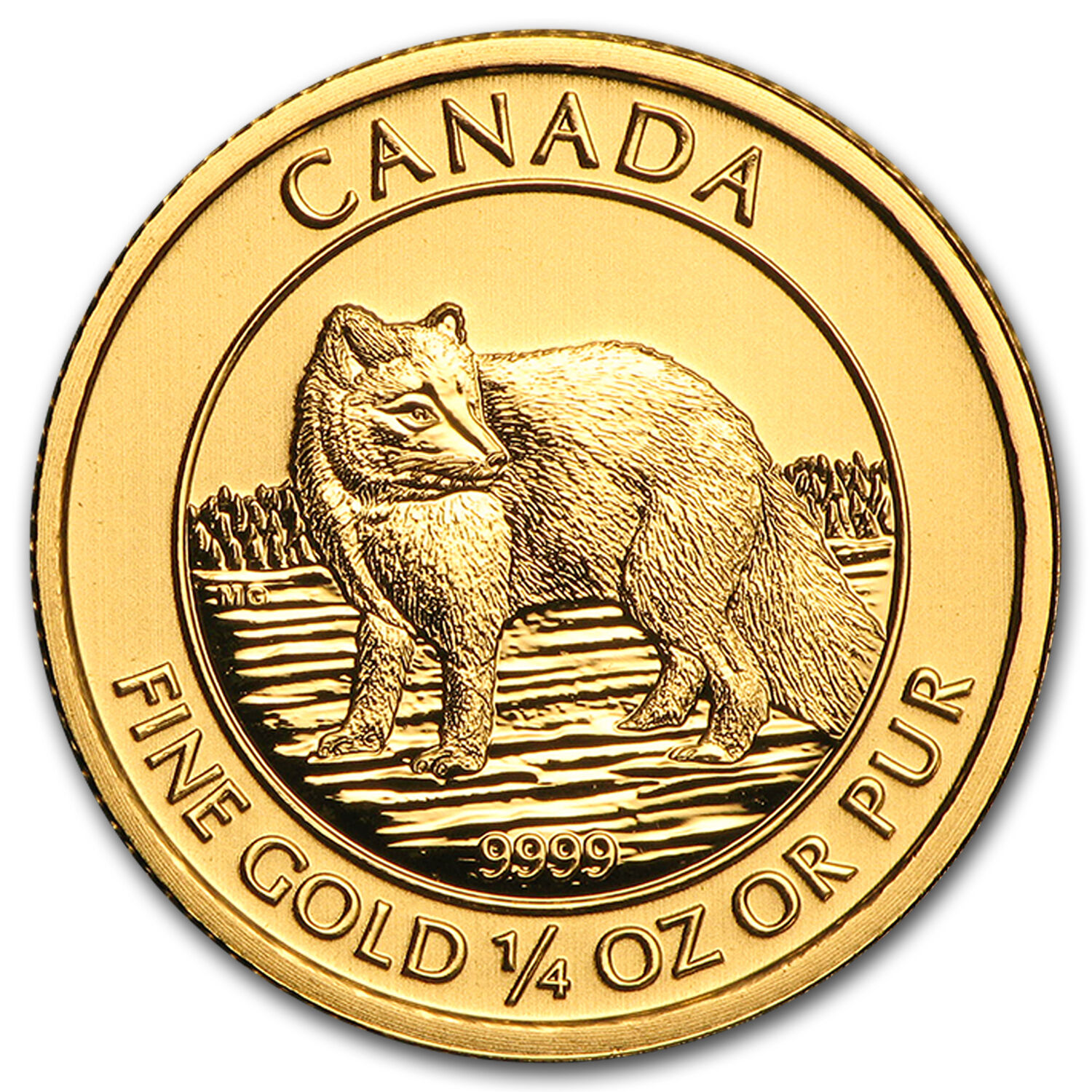 2014 Canada 1/4 oz Gold Arctic Fox BU - SKU #95743