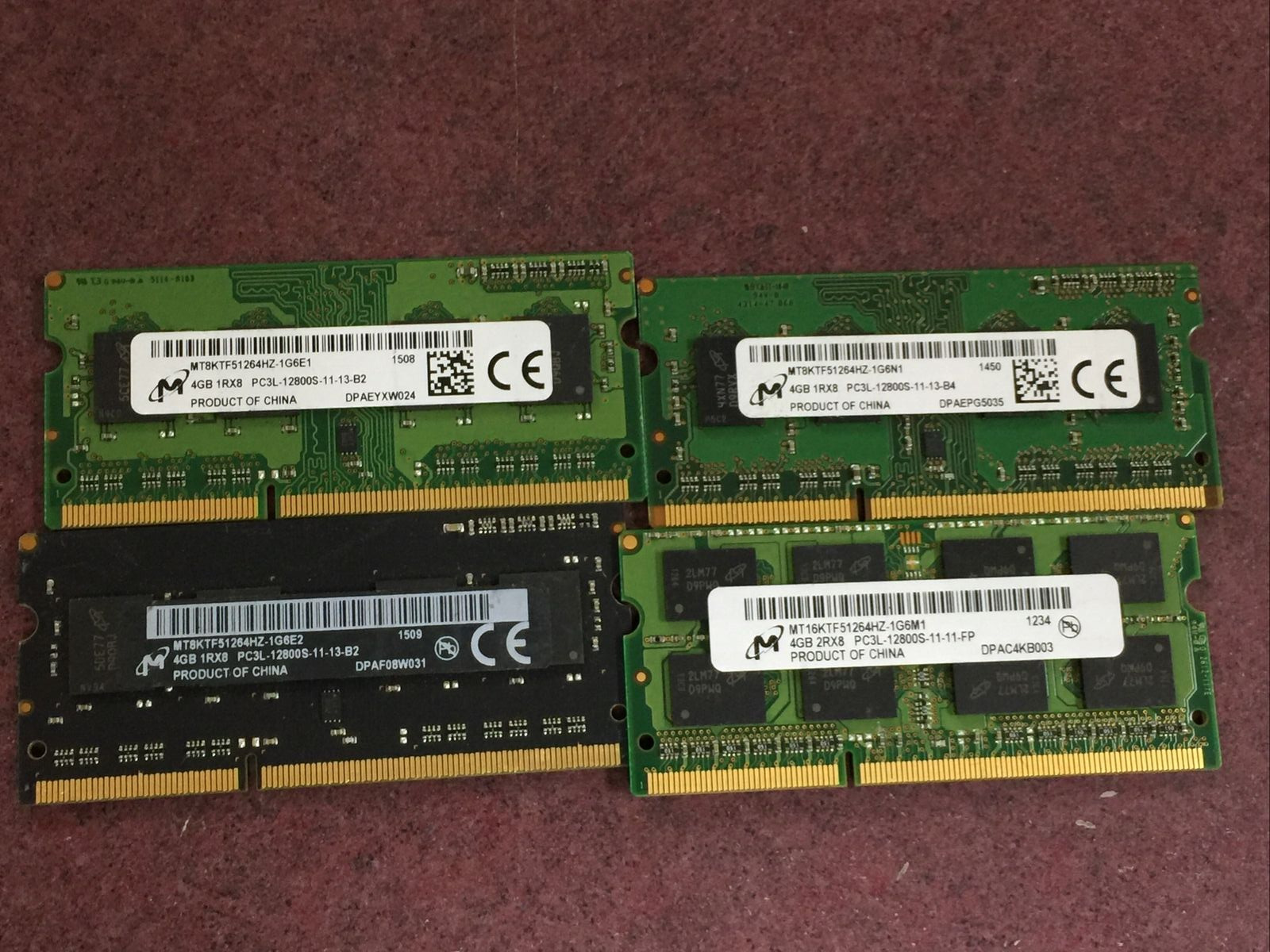 Micron 16GB (4x4GB) PC3L-12800S DDR3 SODIMM Laptop Memory RAM