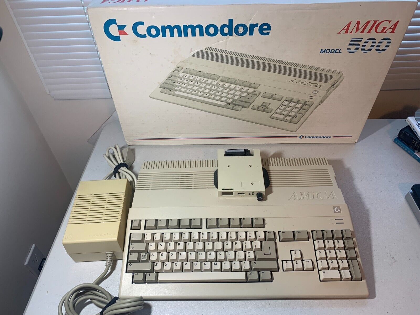 Vintage Commodore Amiga 500 Personal Computer In Box With Gotek Tested