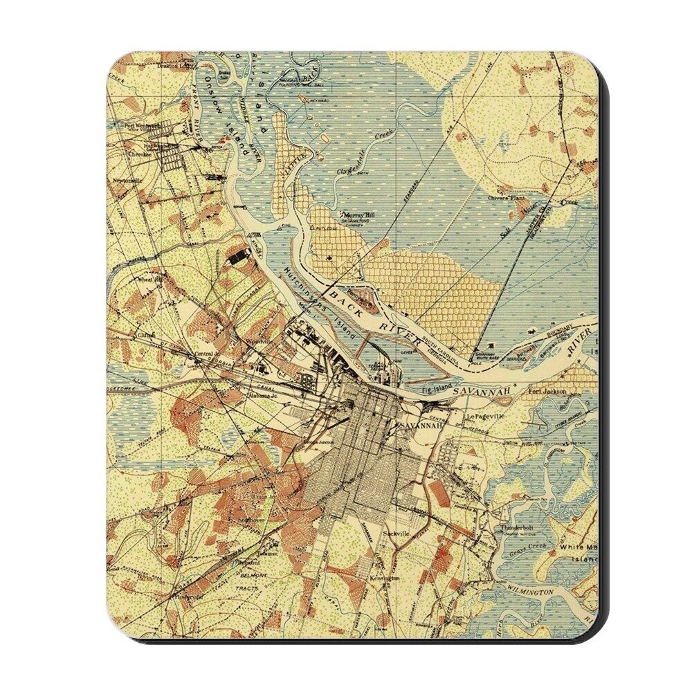 CafePress Vintage Map Of Savannah Georgia (1942) Mousepad  (104743042)
