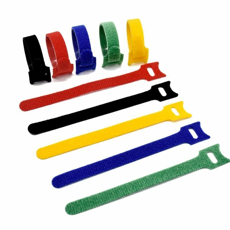 50pcs Reusable T-type Cable Ties Adhesive Power Loop Tie Home Organization Suppl