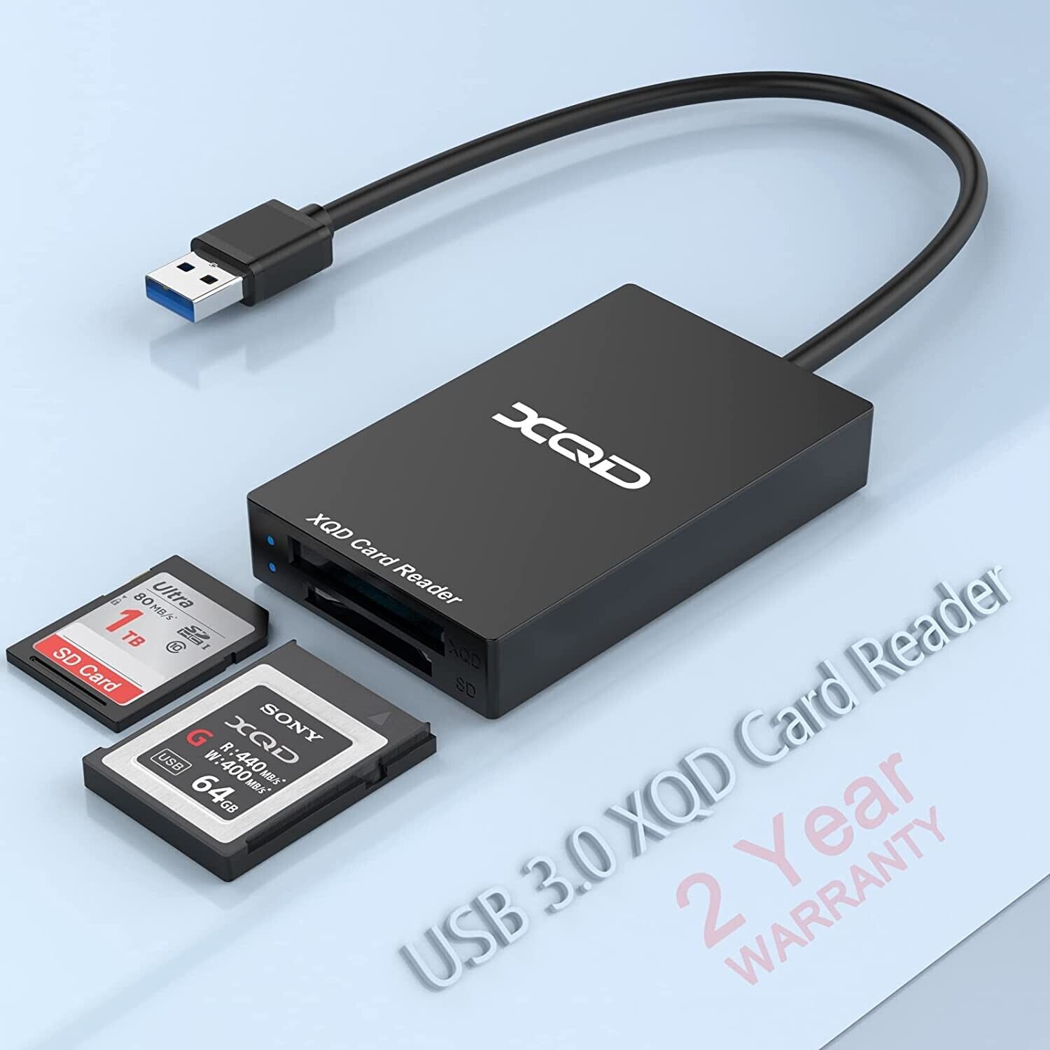 USB 3.0 XQD SD Card, Sony XQD Reader 2 in 1 Memory Card Reader 5Gpbs Super Speed