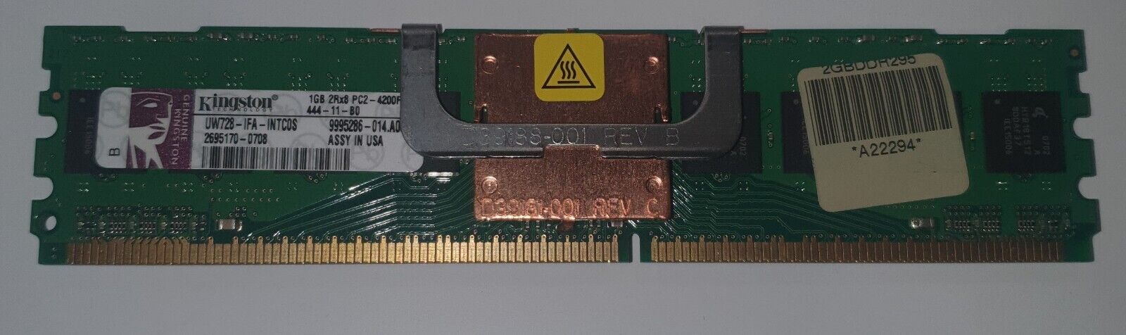 Kingston UW728-IFA-INTCOS 1GB 2Rx8 PC2-4200F Server DIMM Memory Qty 12
