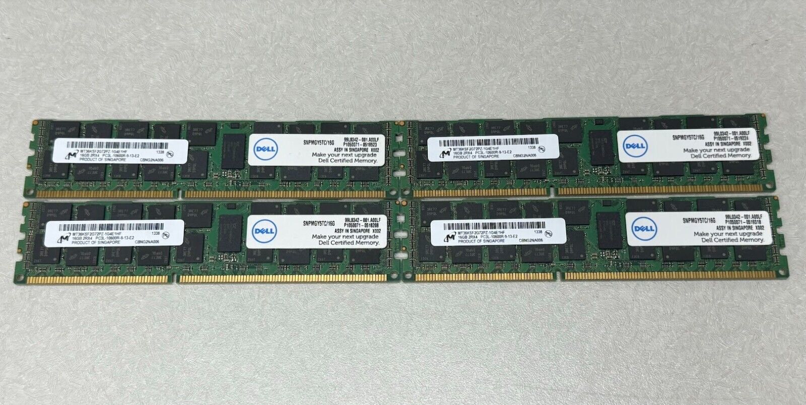 Dell 64Gb (4 x 16Gb) DDR3 PC3L Micron: MT36KSF2G72PZ-1G4E1HF: Dell SNPMGY5TC/16G