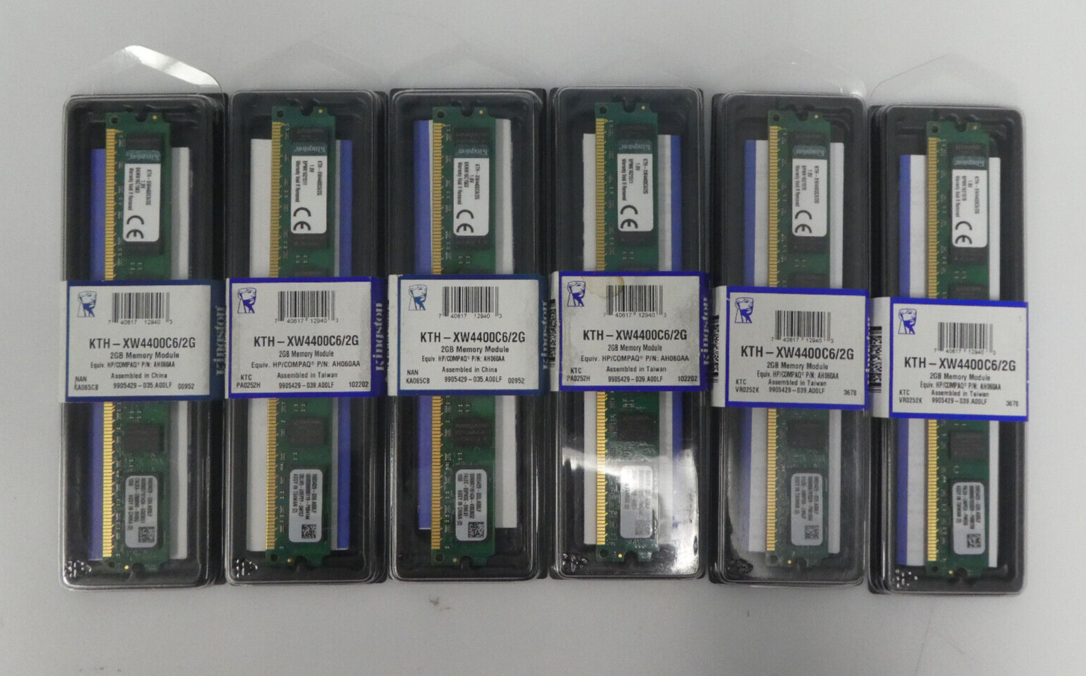 Lot of 6 Kingston 2GB DDR2 SDRAM Memory Module KTH-XW4400C6/2G New