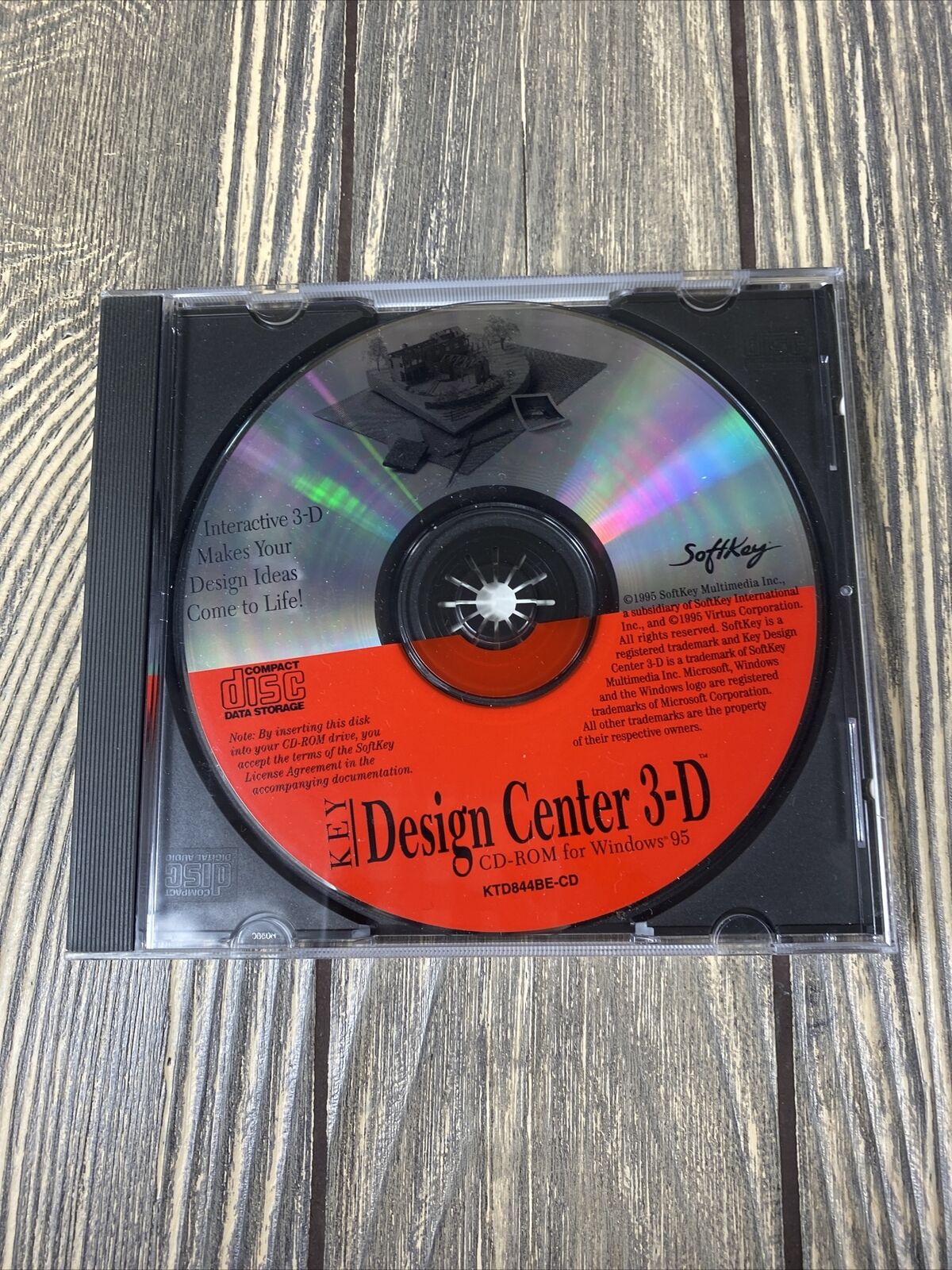 SoftKey Design Center 3D Computer Program Disc Software 1995
