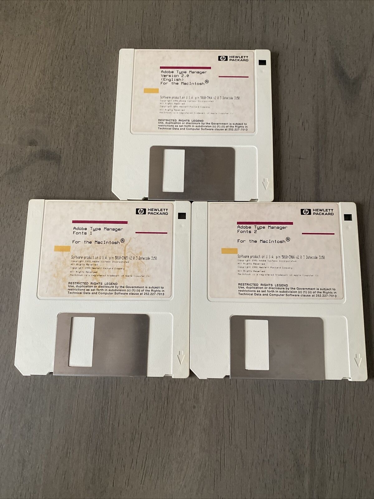 Vintage 1991 Adobe Type Manager Floppy Disk Lot of 3 - For Apple Macintosh