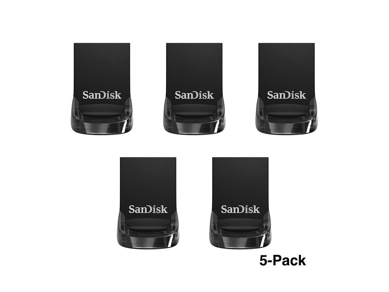 Sandisk 128GB 5-Pack Ultra Fit USB 3.1 Flash Drive, Speed Up to 130MB/s (SDCZ430