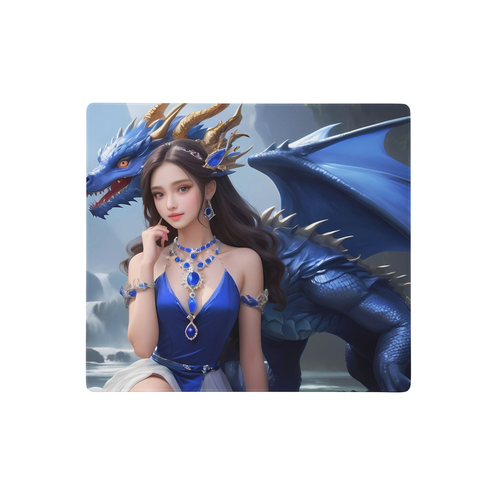Lady and Dragon Gaming Mouse Pad: Conquer with Mystical Precision & Style