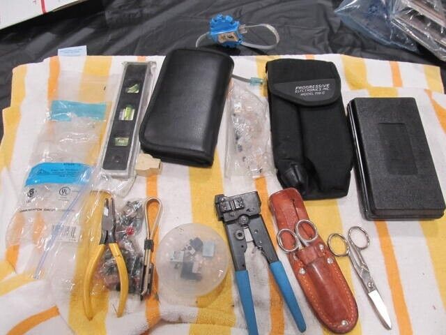 Lot Of Telephone Tools Harris D814, Tracer, Crimping tools, socket set, More