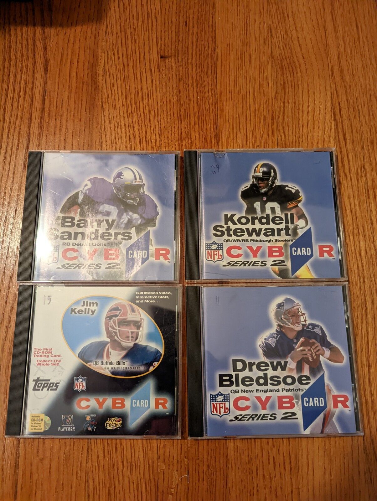 NFL Cyber Card PC CD Lot - Kordell, Bledsoe, Kelly, Barry Sanders  NFL Highlight