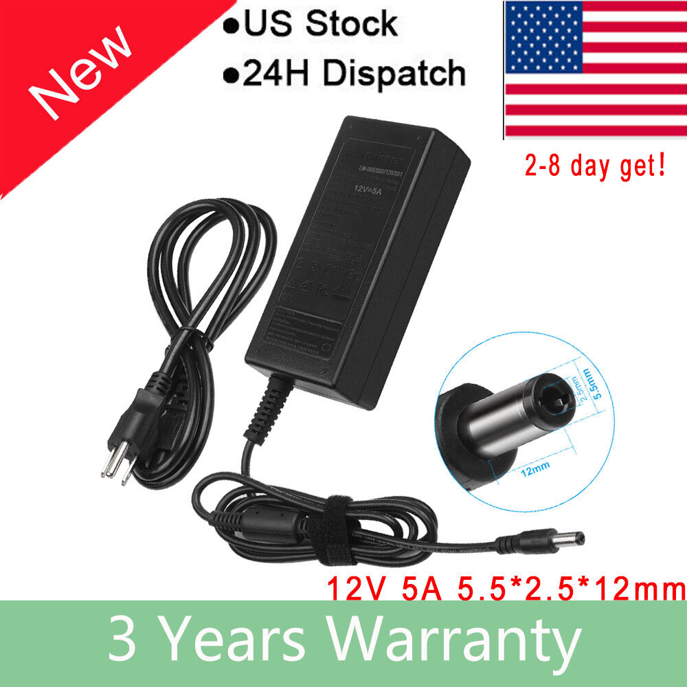 60W AC Adapter For HP 2011X 2211X 2311X LCD Monitor Charger Power Supply Cord FA