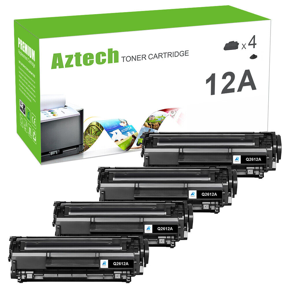 4PCS Q2612A 12A Toner Cartridge For HP LaserJet 1010 1020 1022n 1022nw 3050 3052