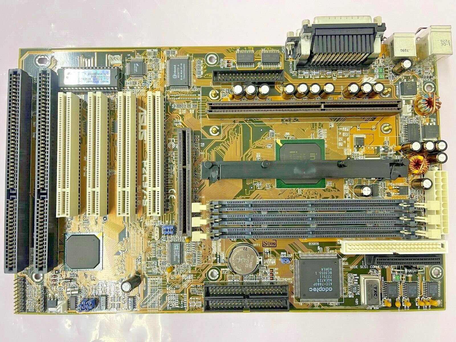 VINTAGE ASUS P2L97-S R1.05 INTEL 440LX SLOT 1 ATX MOBO ADAPTEC 50P SCSI MBMX45
