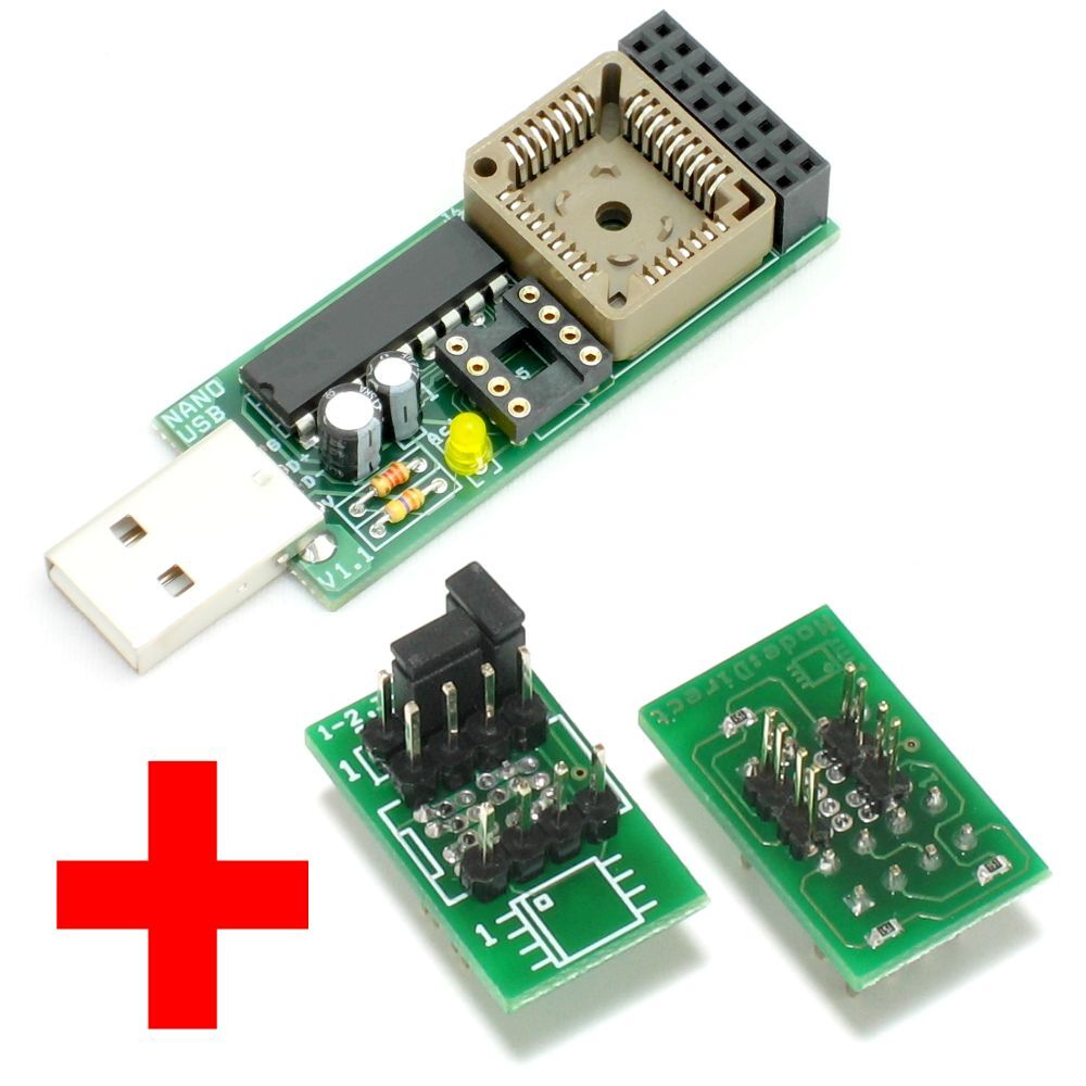 NANO USB Programmer + Solderless SOP8 150mil 200mil adapter, MX25L8005 24RF08