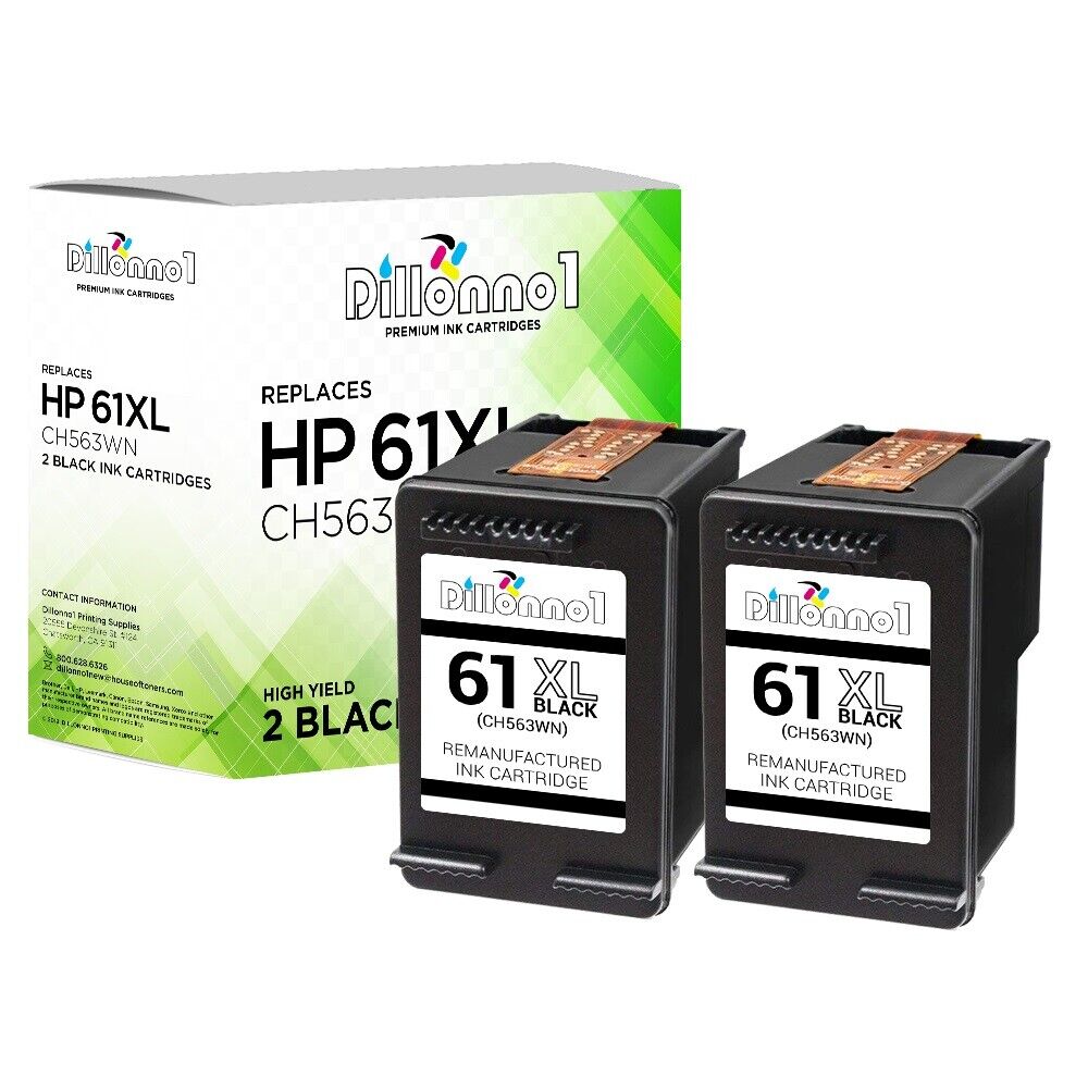 2PK Replacement For HP 61XL 2-Black Ink Cartridges For HP ENVY 4500 5530 
