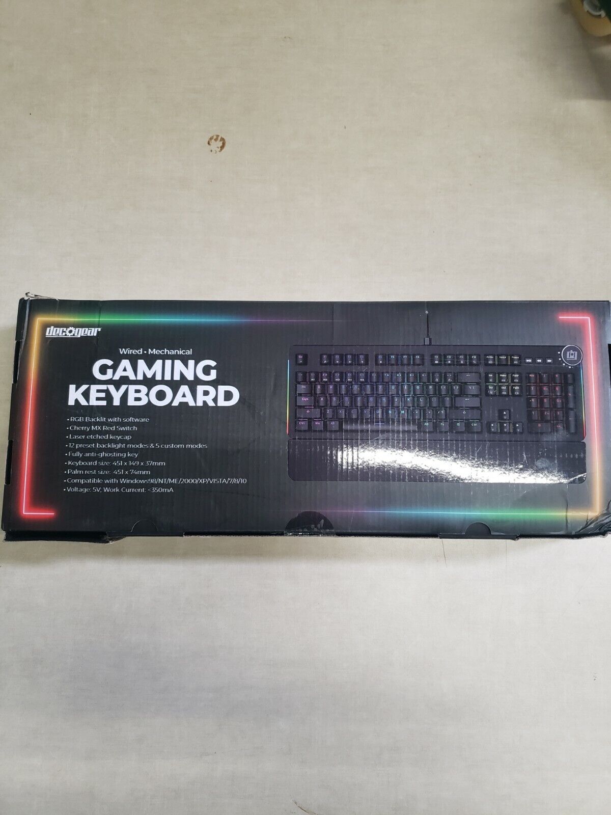 Deco Gear Mechanical Keyboard Cherry MX Red + Palm Rest, Anti-Ghost