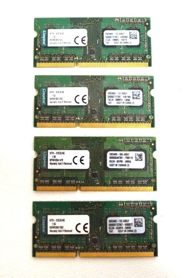Kingston 16GB (4x4GB) PC3-12800 DDR3-1600 SODIMM Memory RAM KTH-X3CS/4G
